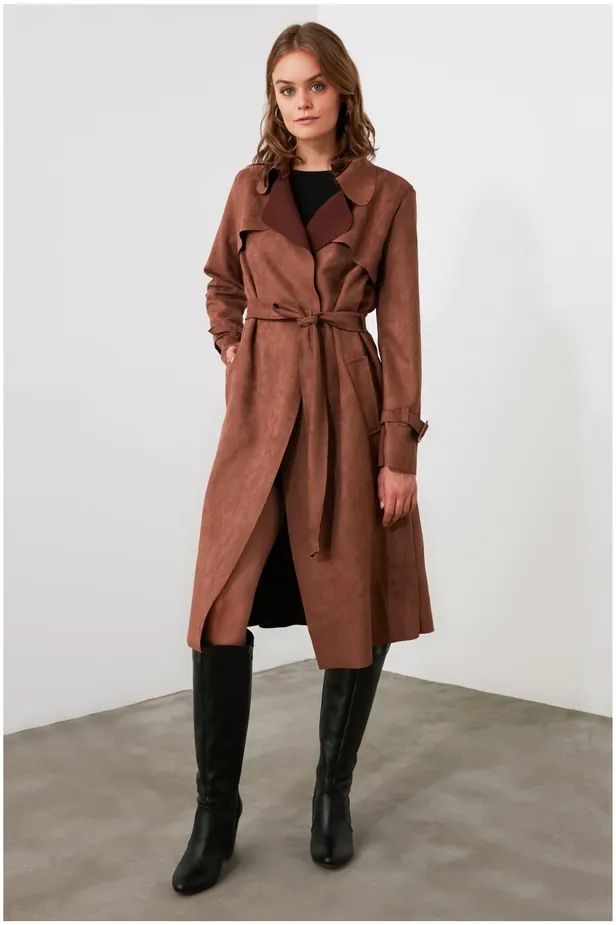 Trench Vintage Style Daim Marron 42
